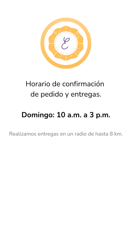 horarios de congfirmacion de pedido, domingo de 10 am a 3 pm 